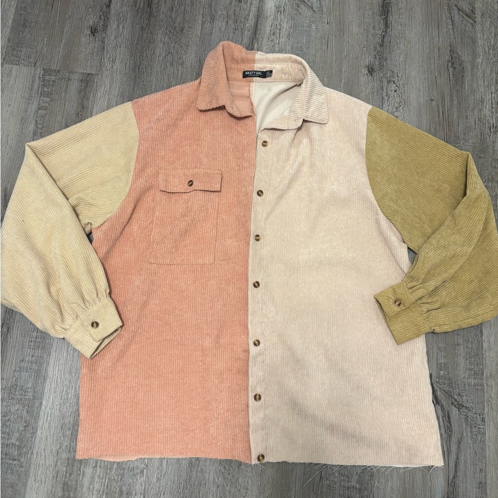 Nasty Gal Colorblock Long Sleeve - Pink, Beige, Olive
